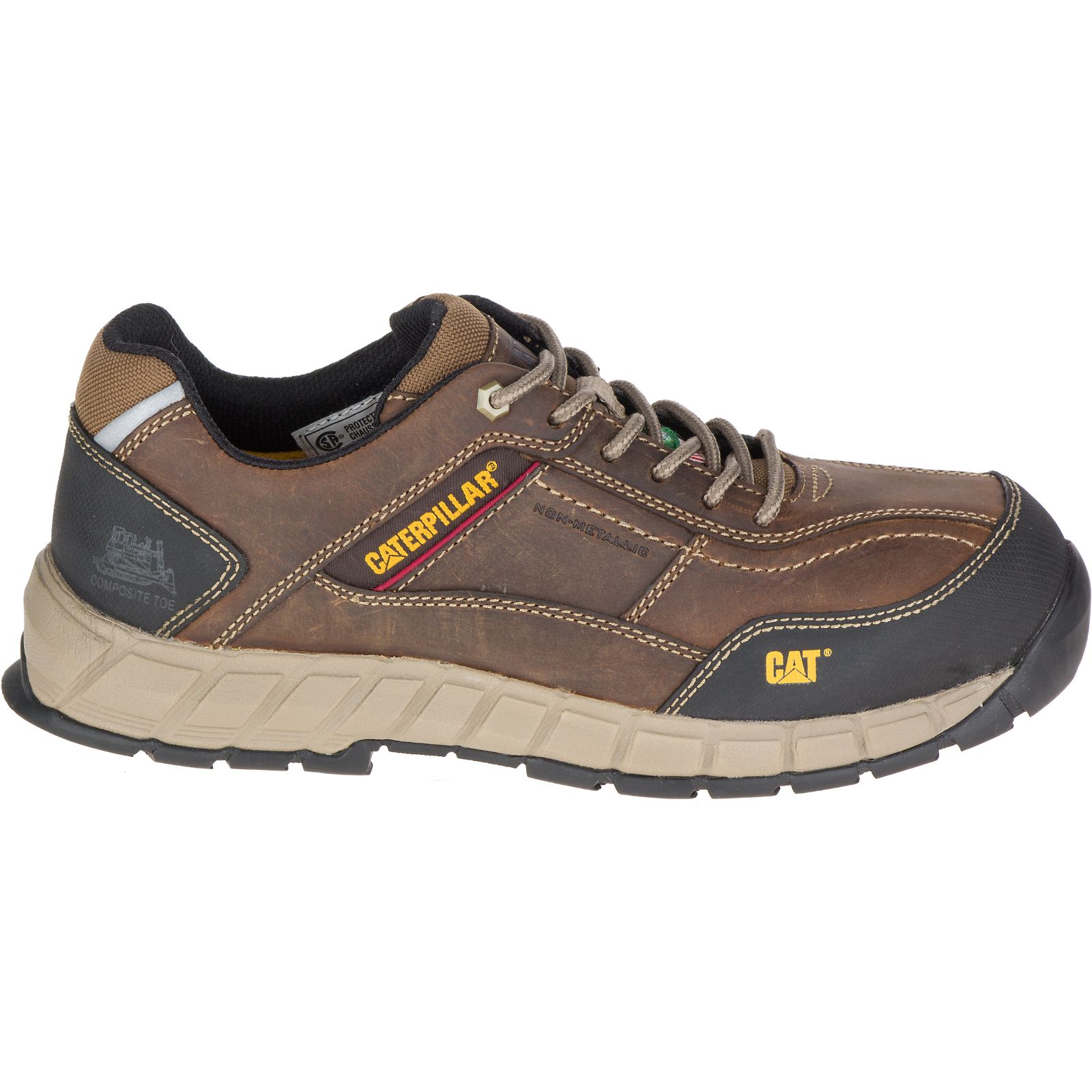 Caterpillar Streamline Leather Csa Composite Toe Philippines - Mens Work Shoes - Dark Beige 19853XNUZ